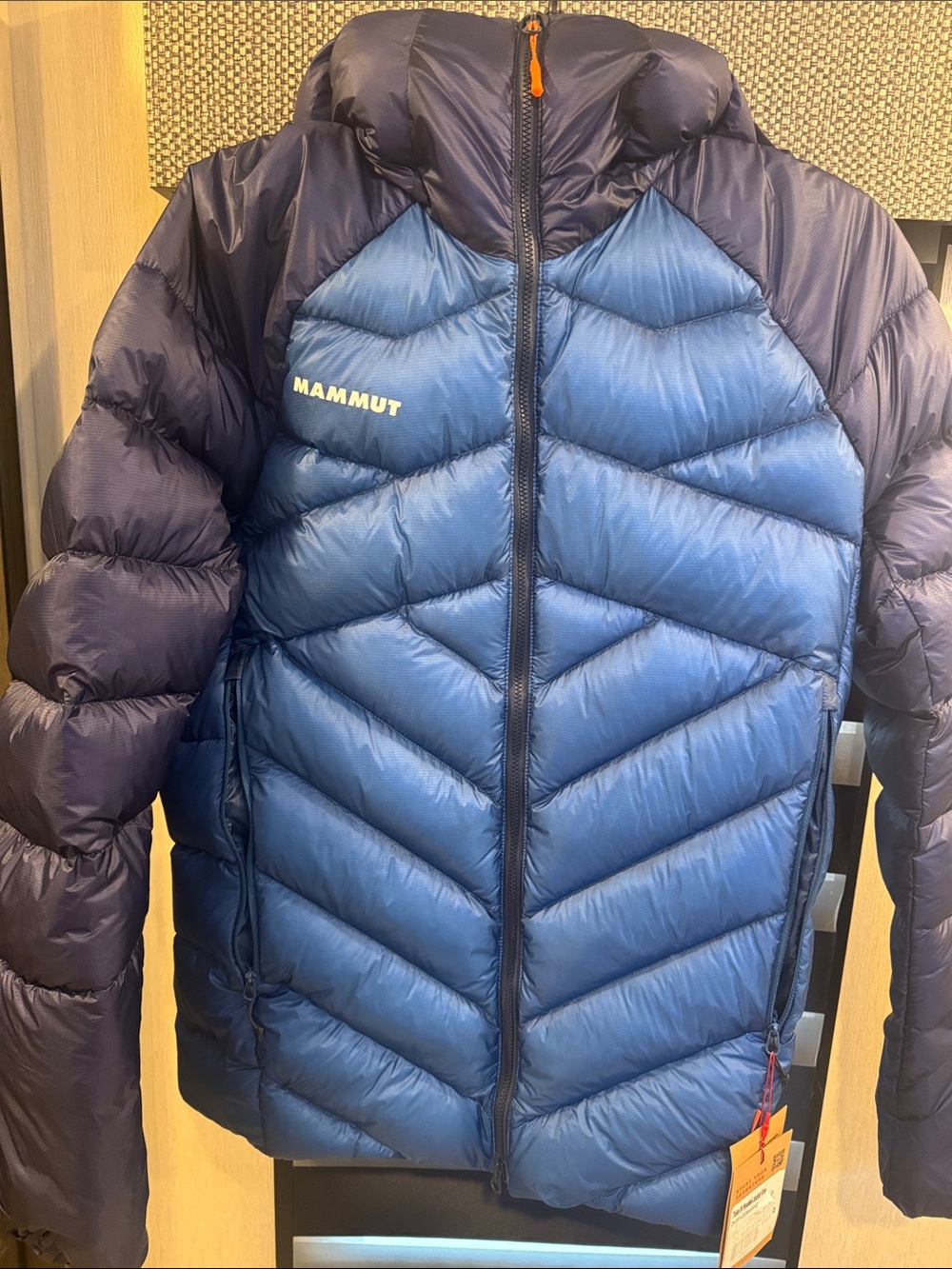 Mammut taiss in hooded down Puffer Jacket in Navy and Blue